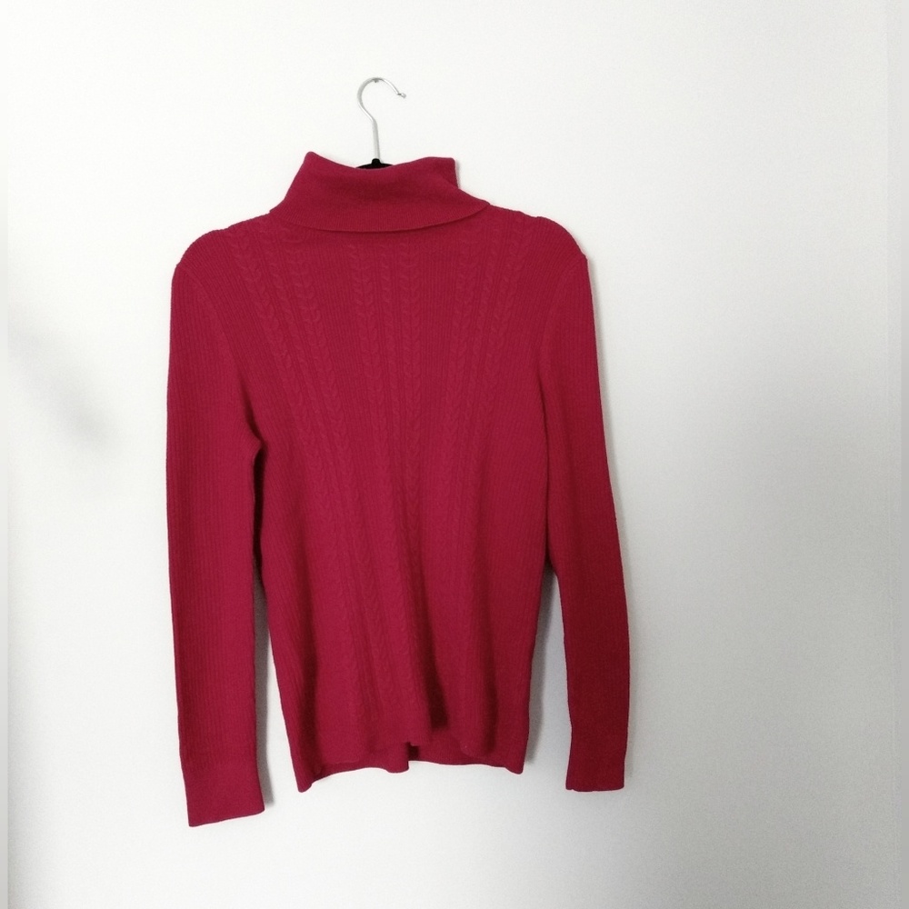 Talbots Red Rayon Turtle Neck Sweater Super Soft